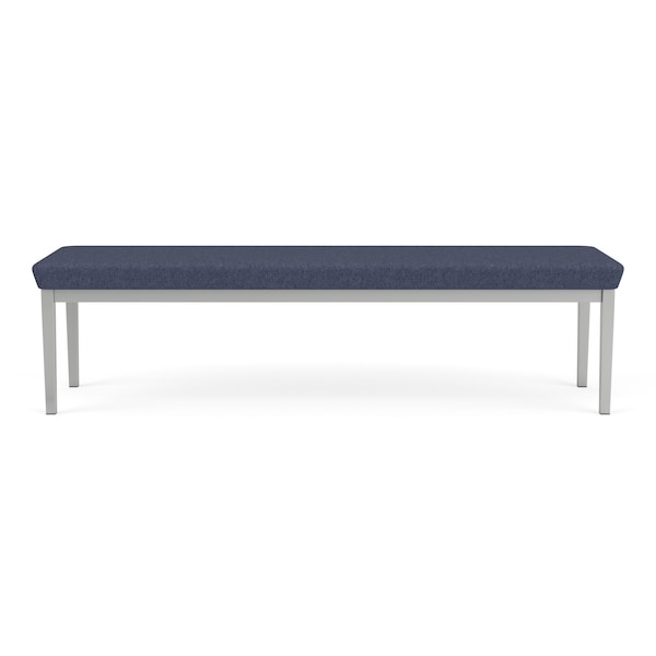 Lesro Lenox Steel 3 Seat Bench, Denim (Blue) Seat, Denim Back, 67 W 21 L 18.5 H, Linette Vinyl Seat LS3001 - main